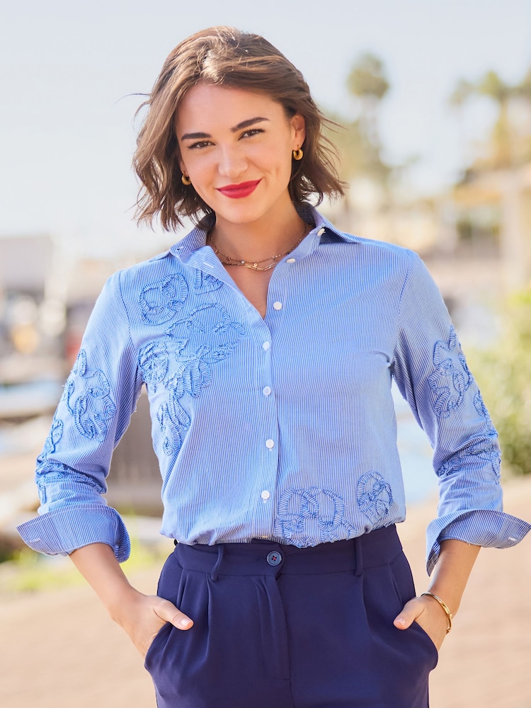 Joe Browns Blue Rebecca Applique Shirt - Image 1 of 6