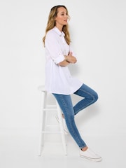 Joe Browns White Linen Blend Longline Blouse - Image 3 of 6