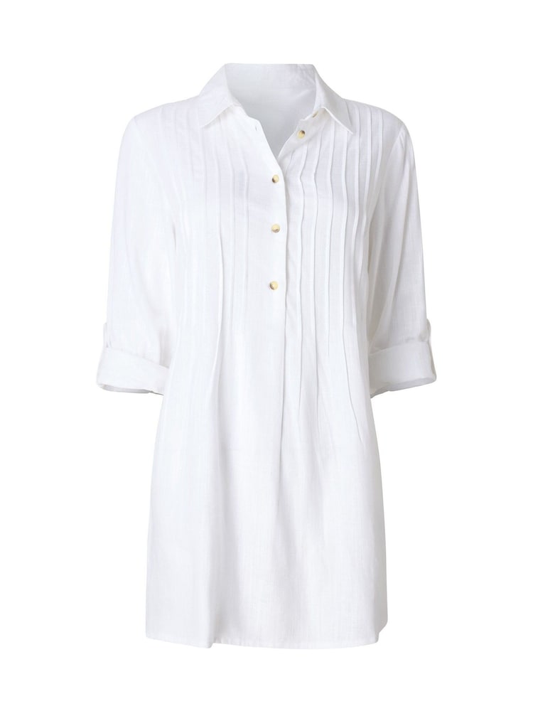 Joe Browns White Linen Blend Longline Blouse - Image 6 of 6