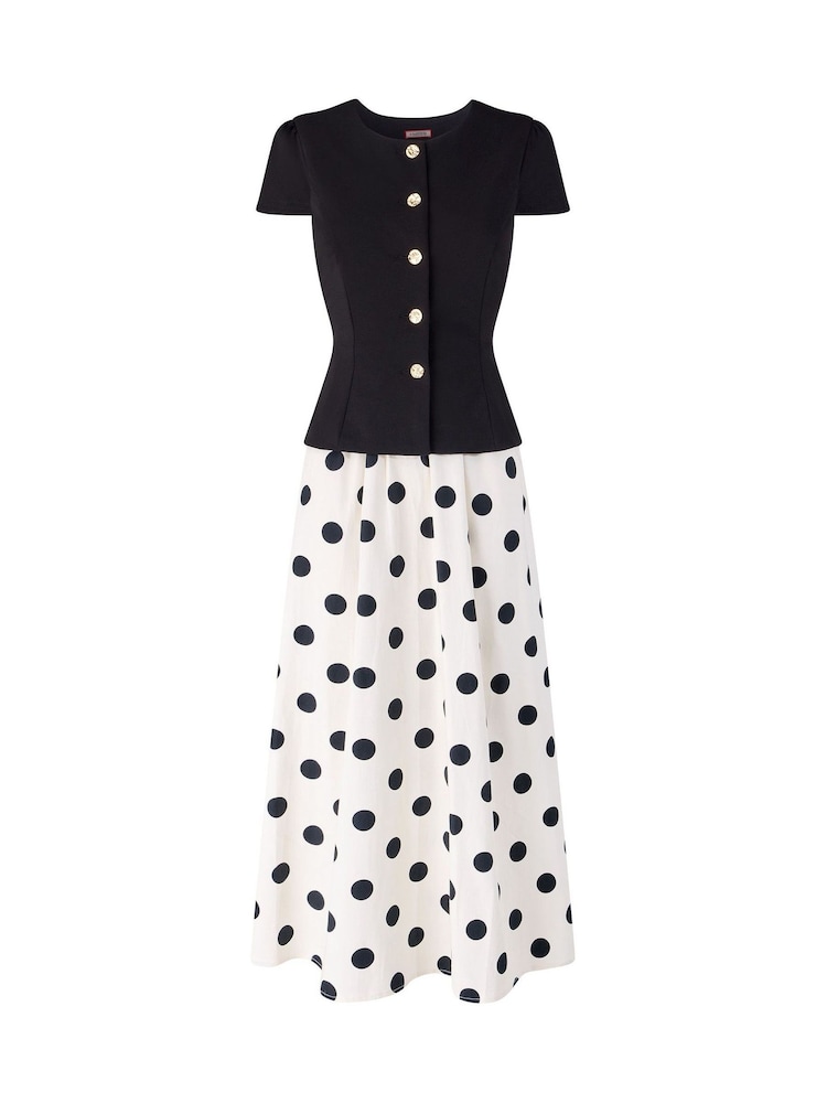 Joe Browns Black Perfectly Polka Dot Two In One Dress - Image 6 of 6 Joe Browns Black Perfectly Polka Dot Two In One Dress - Image 6 of 6