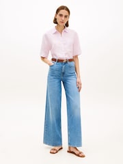 Tommy Hilfiger Pink Relaxed Fit Pure Linen Short Sleeve Shirt - Image 2 of 5