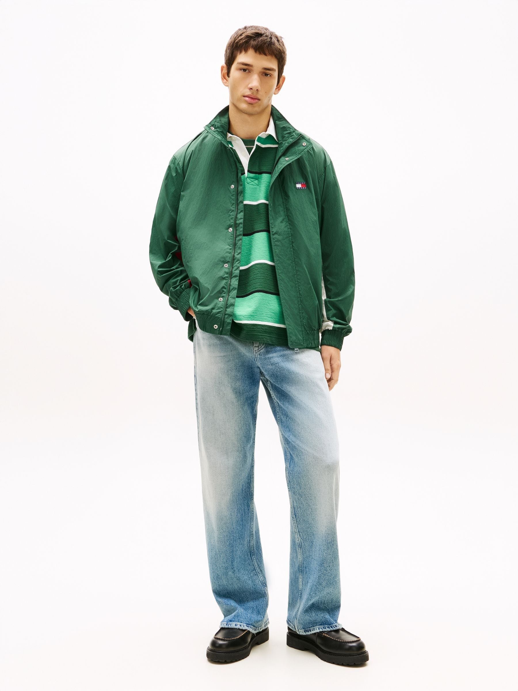 Buy Tommy Jeans Green Flag Badge Back Logo Water Repellent Jacket