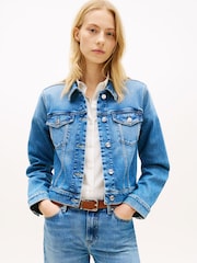 Tommy Hilfiger Blue Flag Embroidery Slim Denim Jacket - Image 1 of 5