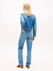 Tommy Hilfiger Blue Flag Embroidery Slim Denim Jacket - Image 3 of 5