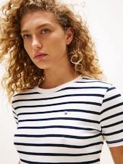 Tommy Hilfiger Flag Embroidery Crew Neck Slim T-Shirt - Imaginea 5 din 6