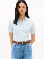 Tommy Hilfiger Light Blue 1985 Regular Fit Pique Polo Shirt - Image 1 of 5