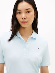 Tommy Hilfiger Light Blue 1985 Regular Fit Pique Polo Shirt - Image 4 of 5