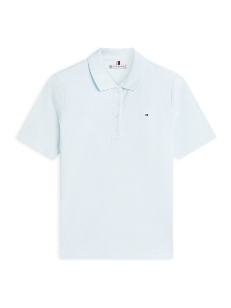 Tommy Hilfiger Light Blue 1985 Regular Fit Pique Polo Shirt - Image 5 of 5
