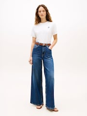 Tommy Hilfiger Natural Logo Embroidery Jersey Crew Neck T-Shirt - Image 3 of 5