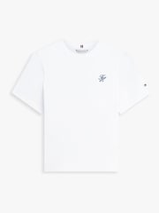 Tommy Hilfiger Natural Logo Embroidery Jersey Crew Neck T-Shirt - Image 5 of 5