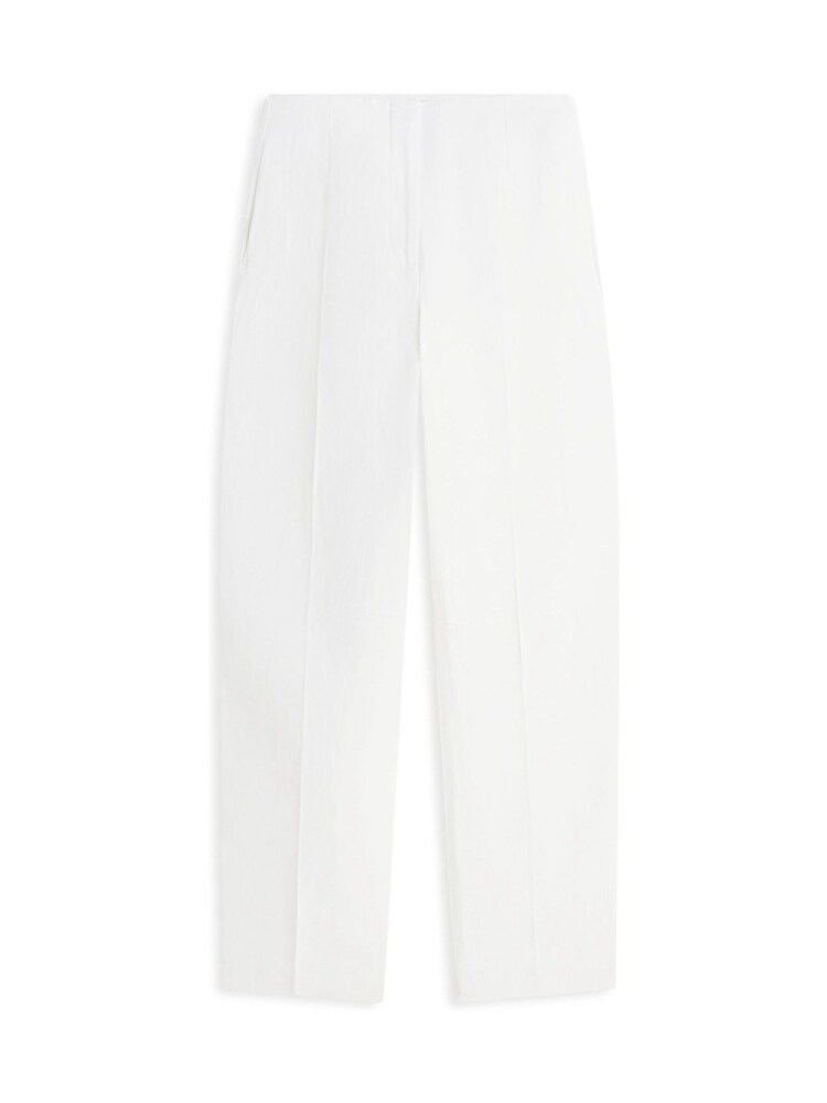 Tommy Hilfiger White Linen Blend Barrel Leg Ankle Trousers - Image 1 of 2