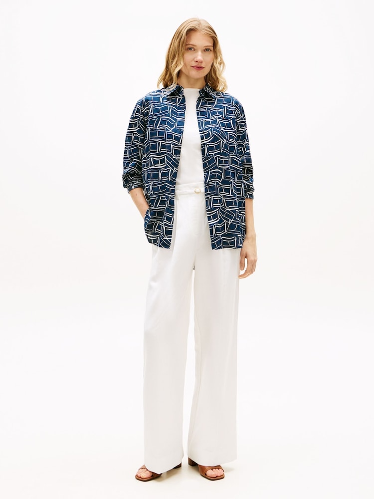 Tommy Hilfiger Blue Relaxed Fit Pure Linen Shirt - Image 2 of 5