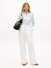 أزرق فاتح - Tommy Hilfiger Relaxed Fit Pure Linen Shirt - Image 2 of 5