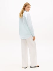 أزرق فاتح - Tommy Hilfiger Relaxed Fit Pure Linen Shirt - Image 3 of 5