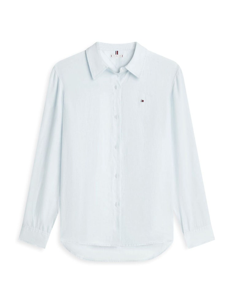 أزرق فاتح - Tommy Hilfiger Relaxed Fit Pure Linen Shirt - Image 5 of 5