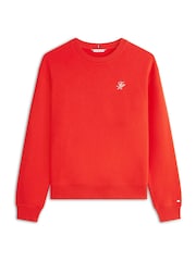 Tommy Hilfiger Red Logo Embroidery Crew Neck Sweat Top - Image 5 of 5