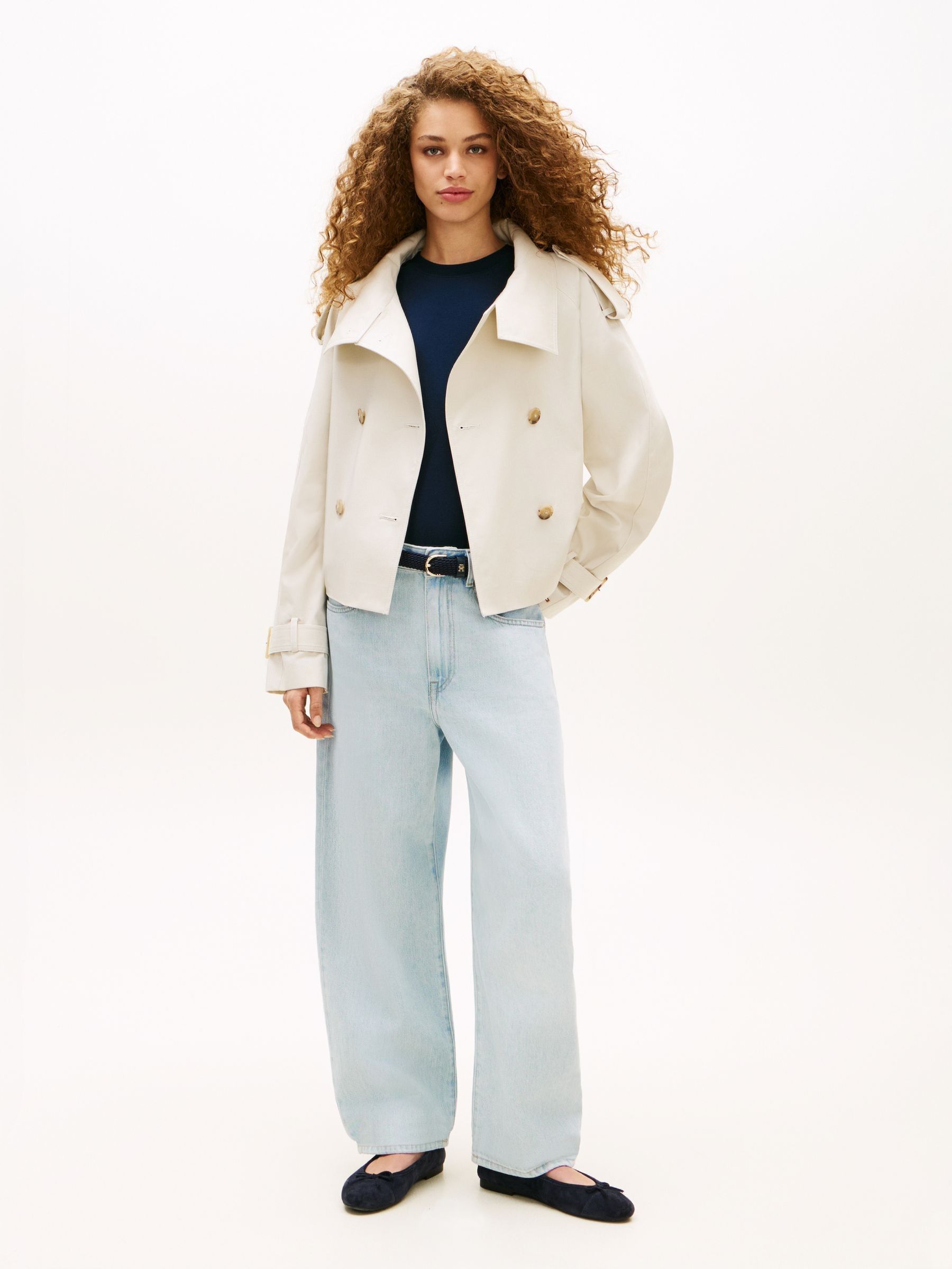 Buy Tommy Hilfiger White Water Repellent Short Trench Jacket from