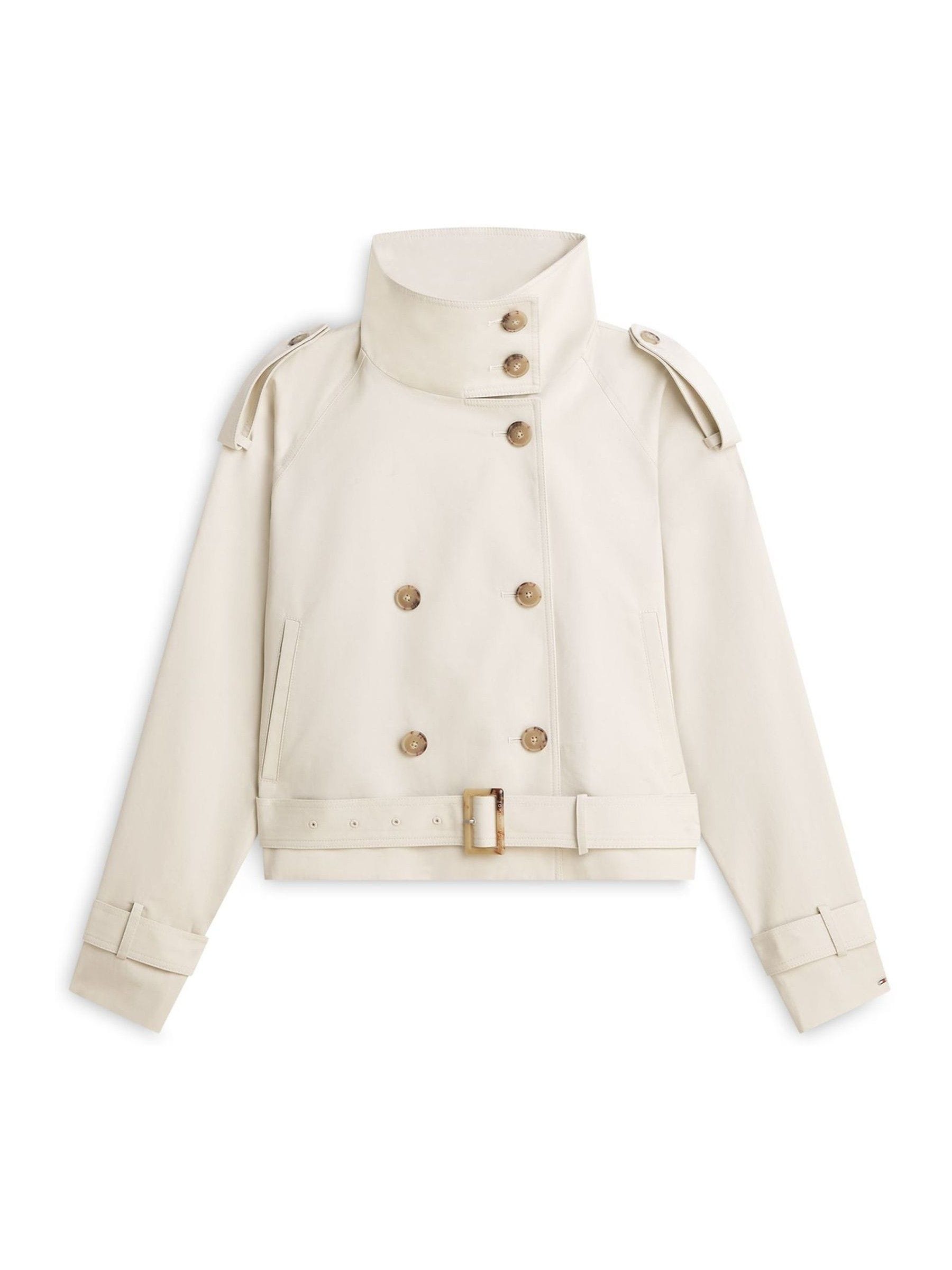 Buy Tommy Hilfiger White Water Repellent Short Trench Jacket from