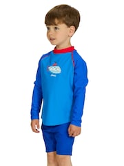 Zoggs Blue Long Sleeve Zip Sun Top - Image 1 of 5