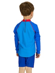 Zoggs Blue Long Sleeve Zip Sun Top - Image 2 of 5