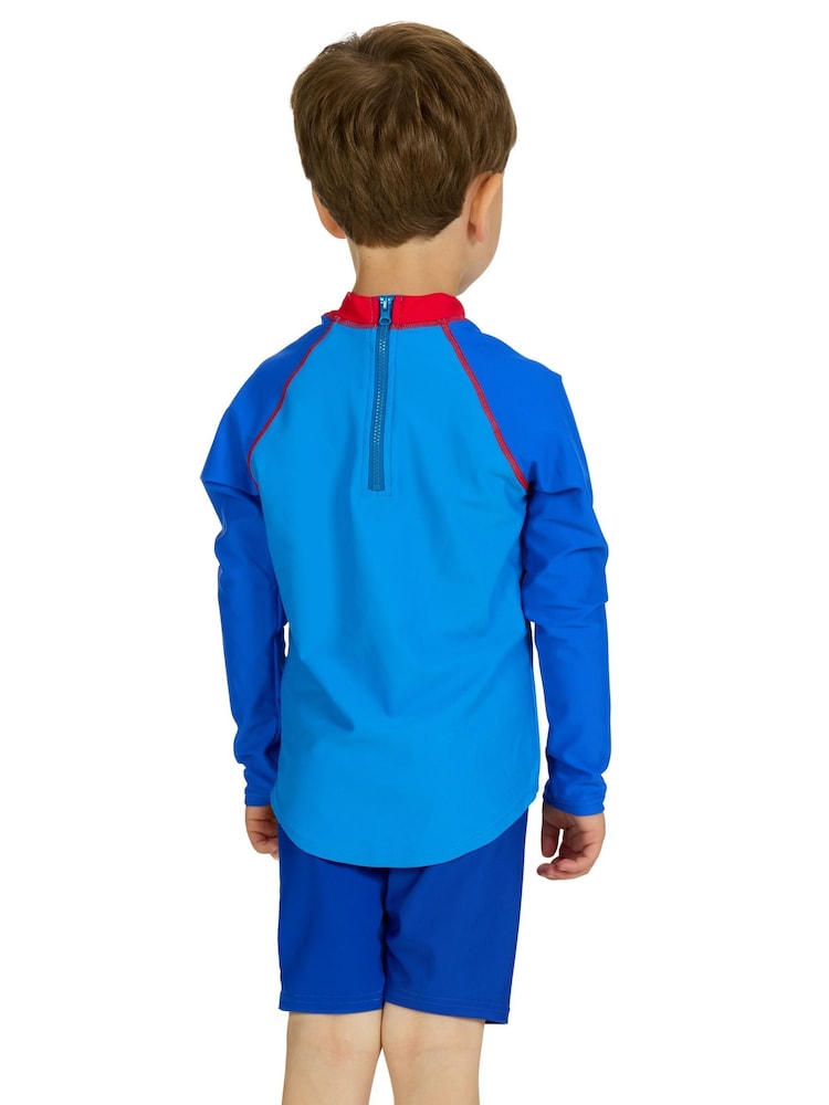 Zoggs Blue Long Sleeve Zip Sun Top - Image 2 of 5