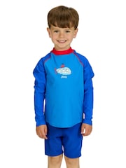 Zoggs Blue Long Sleeve Zip Sun Top - Image 3 of 5