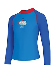 Zoggs Blue Long Sleeve Zip Sun Top - Image 4 of 5