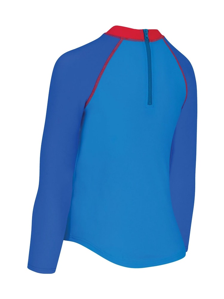 Zoggs Blue Long Sleeve Zip Sun Top - Image 5 of 5