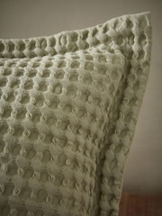 Pineapple Elephant Sage Green Jaipur Chunky Waffle Cotton Cushion - Image 3 of 3