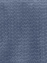 Bianca Blue Attica Velvet Embroidered Bedspread - Image 2 of 2