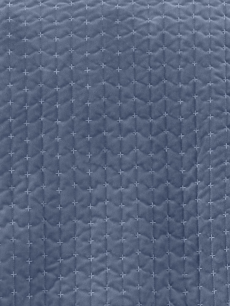 Bianca Blue Attica Velvet Embroidered Bedspread - Image 2 of 2