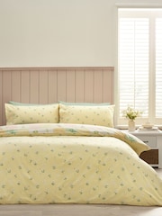 Catherine Lansfield Yellow Daisy Patchwork Reversible Duvet Cover Set - Image 2 of 4