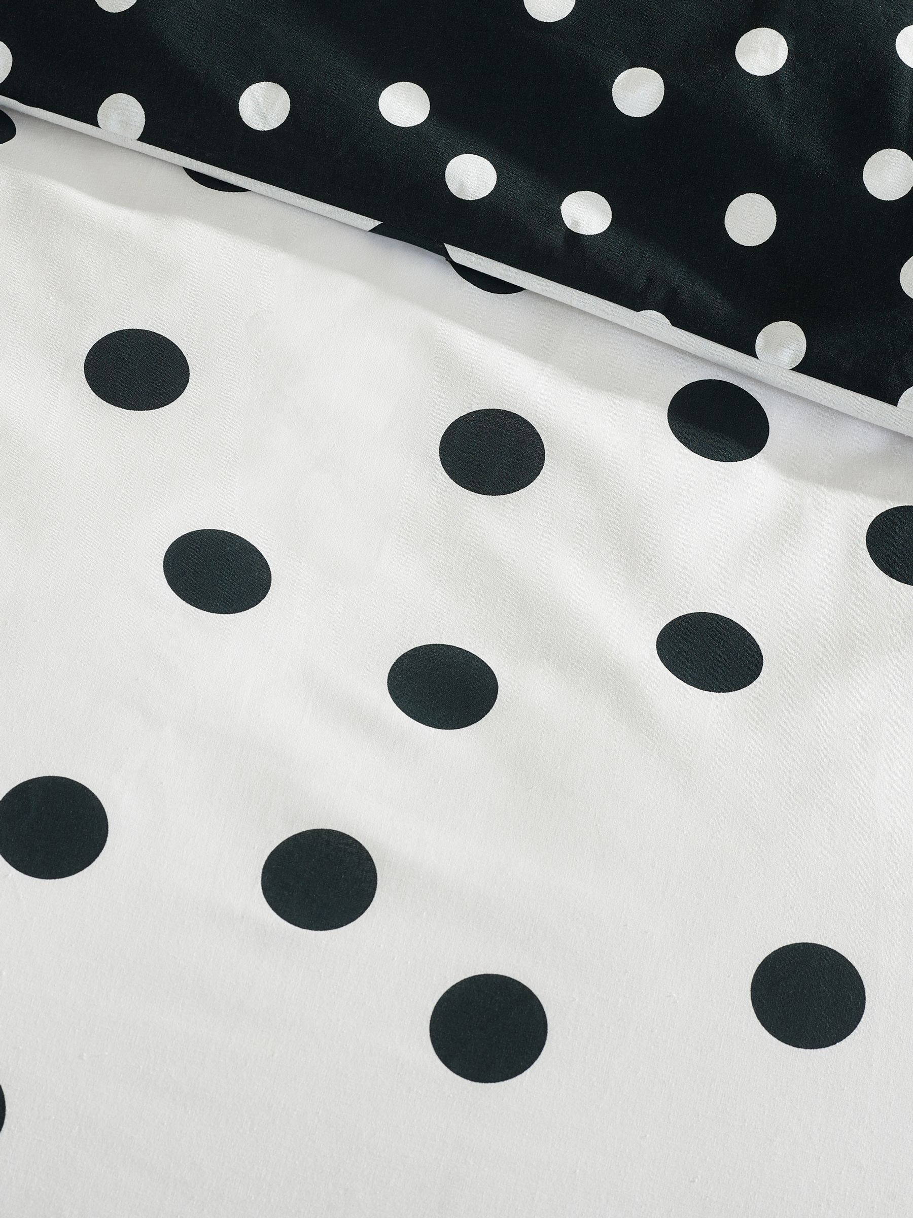 Betty Boop Superstar Reversible Double Duvet Cover Set - Black White Polka Dot