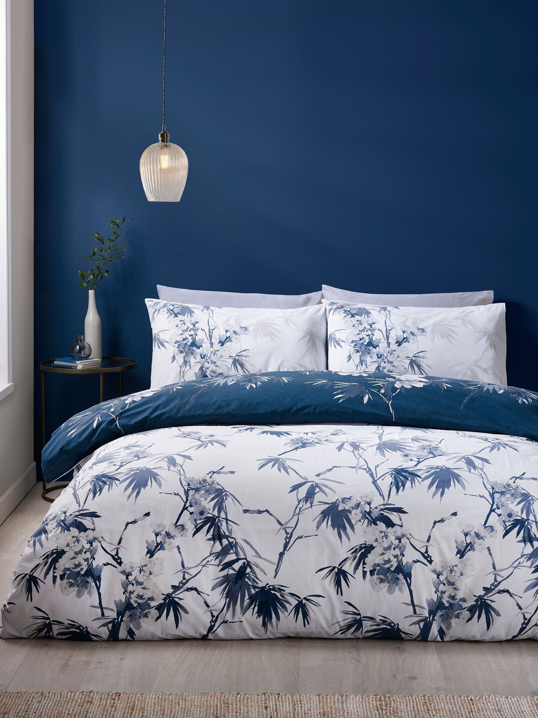 Catherine Lansfield Blue Kyoto Floral Duvet Set - Super King - Image 7