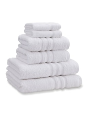 Catherine Lansfield 6 Piece White Zero Twist 100% Cotton Towel Bale Set - Image 3 of 3
