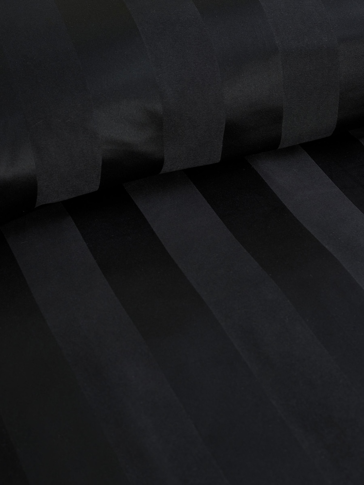 Catherine Lansfield Black So Soft Satin Stripe Non-Iron Duvet Cover Set - Image 3 of 3