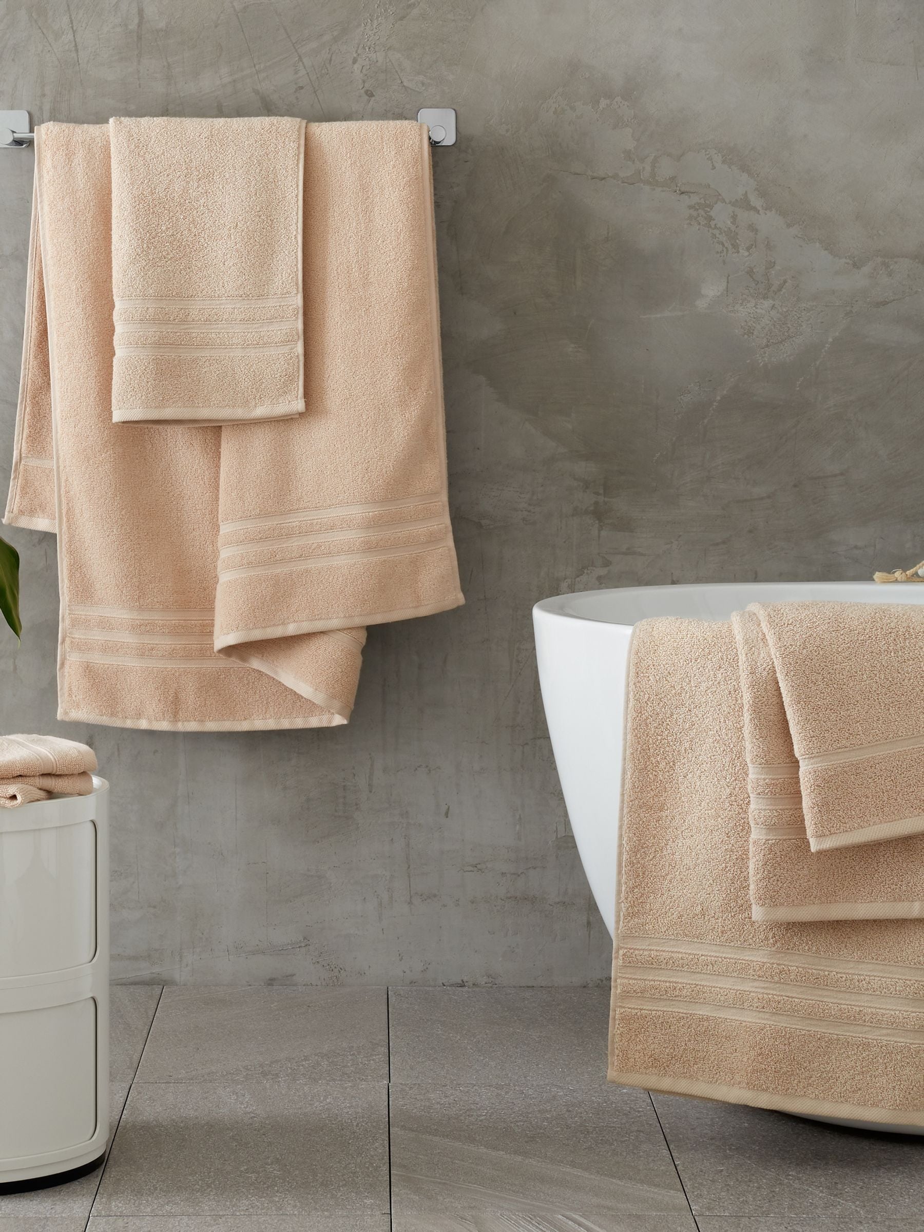 Catherine Lansfield Zero Twist Cotton 6 Piece Towel Bale Set Natural - Image 10