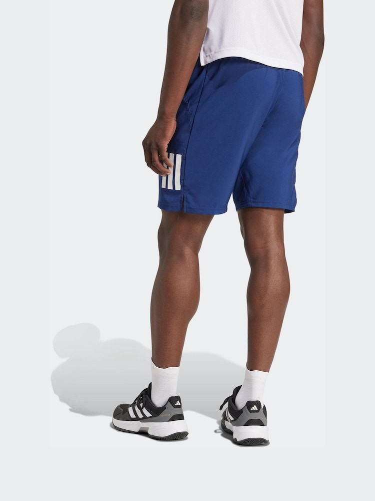adidas Blue Club 3S Tennis Shorts - Image 2 of 7 adidas Blue Club 3S Tennis Shorts - Image 2 of 7