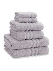 Catherine Lansfield 6 Piece Silver Zero Twist Towel Set - Image 3 of 3