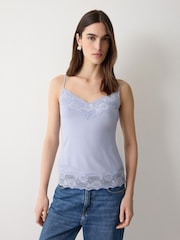 Jigsaw Blue Modal Lace Vest - Image 1 of 4