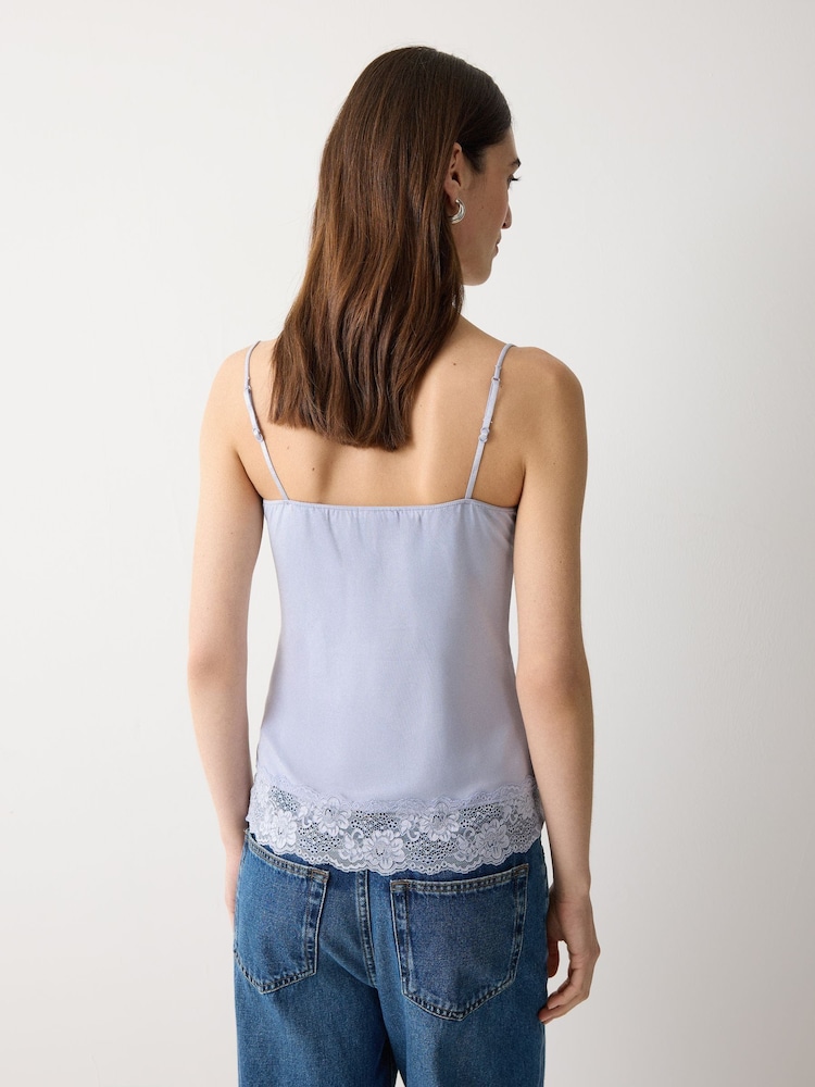 Jigsaw Blue Modal Lace Vest - Image 2 of 4 Jigsaw Blue Modal Lace Vest - Image 2 of 4