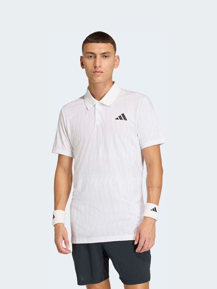 adidas White Freelift Tennis Polo Shirt - Image 1 of 6 adidas White Freelift Tennis Polo Shirt - Image 1 of 6