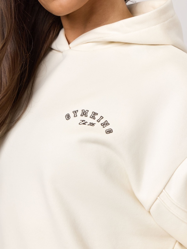 Gym King White Replenish Peached Seam Hoodie - Image 4 of 4