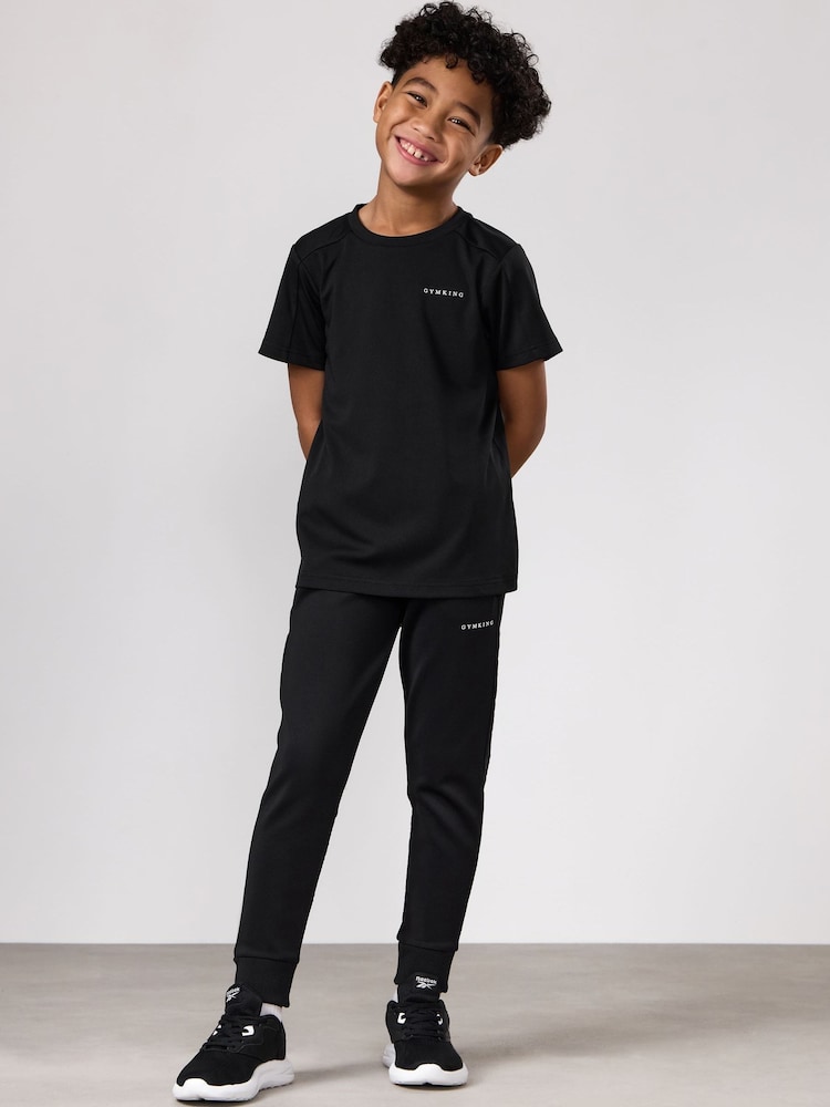 Gym King Black Core Plus Panel Joggers - Image 1 of 4 Gym King Black Core Plus Panel Joggers - Image 1 of 4