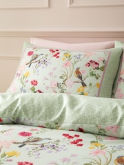 RHS x Catherine Lansfield Green Birds In Bloom So Soft Non-Iron Duvet Cover Set - Image 3 of 5