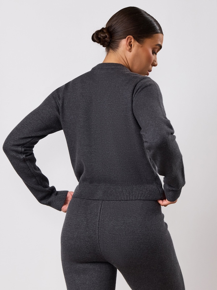 Gym King Grey True Knit Fitted Cardigan - Image 4 of 4