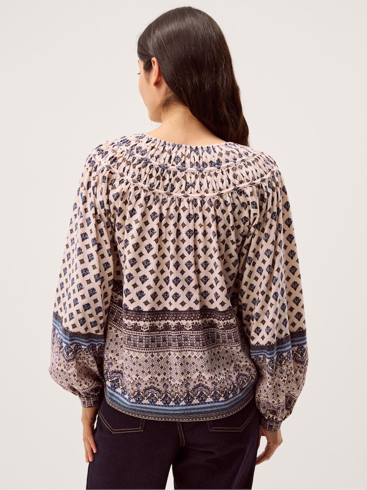 Monsoon Cream Hern Print Jersey Blouse - Image 2 of 5