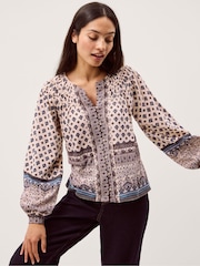 Monsoon Cream Hern Print Jersey Blouse - Image 3 of 5