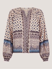 Monsoon Cream Hern Print Jersey Blouse - Image 5 of 5