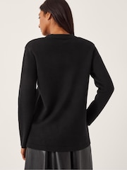 Monsoon Black Leila Button Longline Cardigan - Image 3 of 5